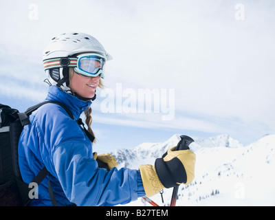 Woman wearing ski gear