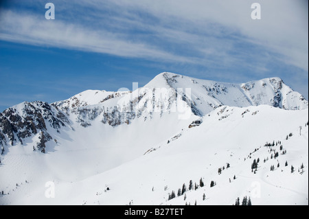 Montagnes couvertes de neige, les montagnes Wasatch, Utah, United States Banque D'Images