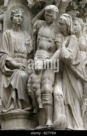 Dans la sculpture de la Place Saint Marc, Venise, du Massacre des Innocents. La gravure c'est sur la base d'une colonne du Palais des Doges Banque D'Images