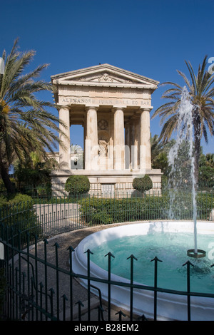 Jardins Barrakka inférieur temple dorique La Valette Malte Banque D'Images