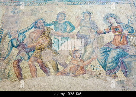 Mosaïque dans la chambre d'Aion, mosaïques de Pafos, Nea Paphos, Chypre Banque D'Images