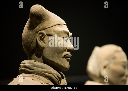 Terre cuite sur l'affichage dans le musée d'histoire de Shaanxi Xian Chine Banque D'Images