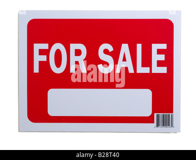 Rouge Blanc for sale sign Banque D'Images