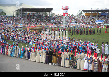 Festival Naadam en Mongolie Oulan-bator Sukhbaatar Square Banque D'Images