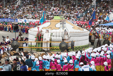 Festival Naadam en Mongolie Oulan-bator Sukhbaatar Square Banque D'Images