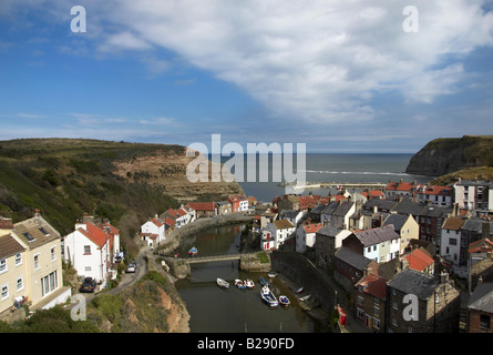 Vue de dessus Staithes North Yorkshire Banque D'Images