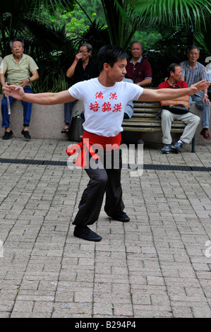 De l'exposition kung fu, Kowloon Park , hong kong , Chine Banque D'Images