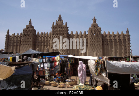 La Grande Mosquée, le monde s plus grand bâtiment en brique de boue Djenné au Mali Banque D'Images