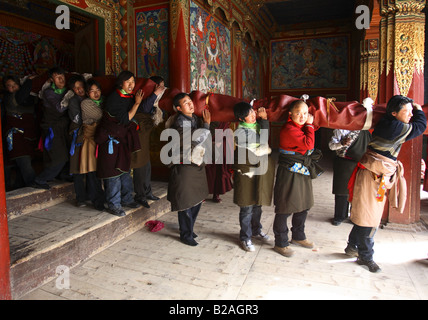 Festival bouddhiste tibétain, Tongren, Sichuan Province, China Banque D'Images