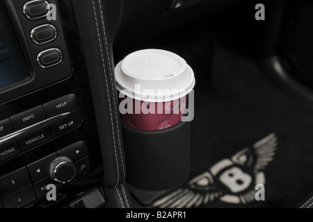 2008 Bentley Continental Flying Spur dans noir - Support de tasse avec Prop Banque D'Images