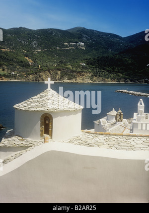 Agios Nikolaos La ville de Skopelos, sur l'île grecque de Skopelos, Sporades, en Grèce Banque D'Images