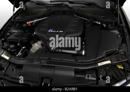 2008 BMW 3-series M3 en noir - le moteur Banque D'Images