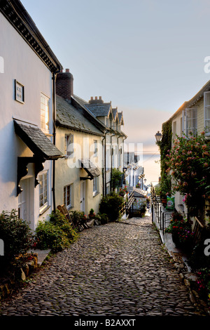 Ruelle pavée du village de pêche de Clovelly dans le Nord du Devon en Angleterre Banque D'Images
