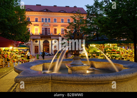 Plac Solny place du marché par la place du marché ou rynek de Wroclaw, Silésie, Pologne, Europe Banque D'Images