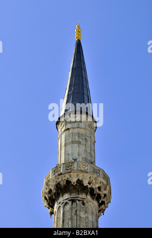 Minaret de la basilique Sainte-Sophie, Istanbul, Turquie Banque D'Images