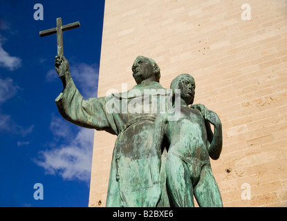 Palma de Mallorca, Fray Juníper Serra statue, fondateur de San Francisco CA. Îles Baléares, Espagne Europe Banque D'Images