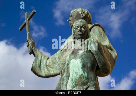 Palma de Mallorca, Fray Juníper Serra statue, fondateur de San Francisco CA. Îles Baléares, Espagne Europe Banque D'Images