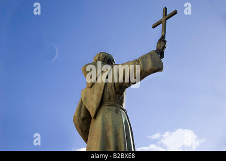 Palma de Mallorca, Fray Juníper Serra statue, fondateur de San Francisco CA. Îles Baléares, Espagne Europe Banque D'Images