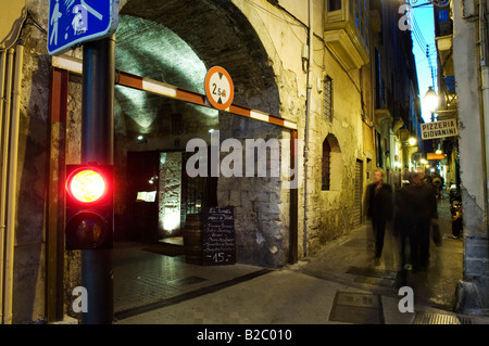 Centre-ville le soir, Palma de Majorque, Iles Baléares, Espagne, Europe Banque D'Images