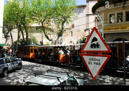 En tramway Soller, Majorque, Iles Baléares, Espagne, Europe Banque D'Images