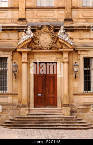 Portail d'entrée de la nouvelle résidence de Bamberg, Haute-Franconie, Bavaria, Germany, Europe Banque D'Images