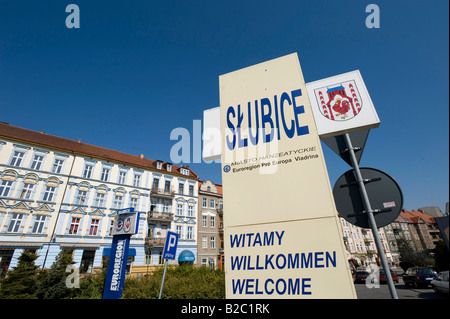 Slubice, ville frontière de Francfort/Oder, Pologne, Europe Banque D'Images