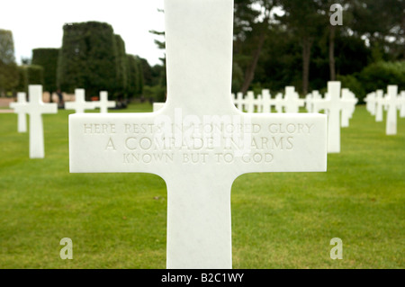 Le cimetière américain de Colleville sur Mer, Normandie, France, étaient les troupes alliées qui est décédé le 6 juin 1944 D Day sont enterrés. Banque D'Images