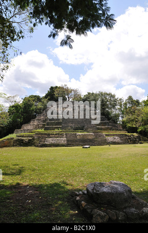 Temple de Jaguar N10-9, Lamanai site archéologique, Belize, Amérique Centrale Banque D'Images