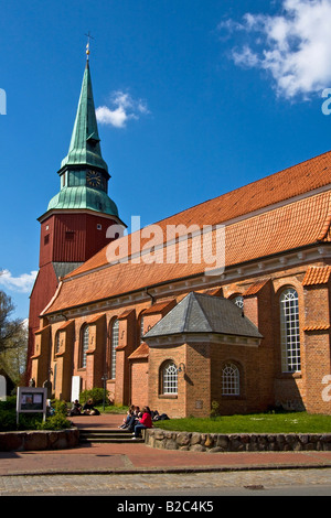 L'Église historique de Saint Martini et Nicolai à l'Altes Land, Steinkirchen, Basse-Saxe, Allemagne, Europe Banque D'Images