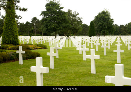 Le cimetière américain de Colleville sur Mer, Normandie, France, étaient les troupes alliées qui est décédé le 6 juin 1944 D Day sont enterrés. Banque D'Images