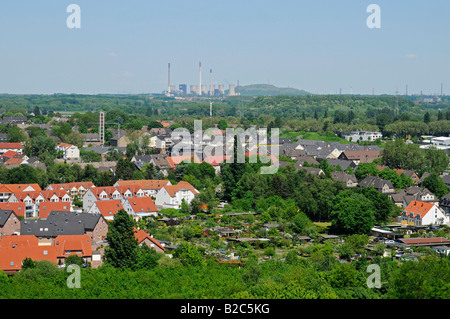 Vue depuis le Schurenbachhalde, Ruhr, Essen, Rhénanie du Nord-Westphalie, Allemagne, Europe Banque D'Images