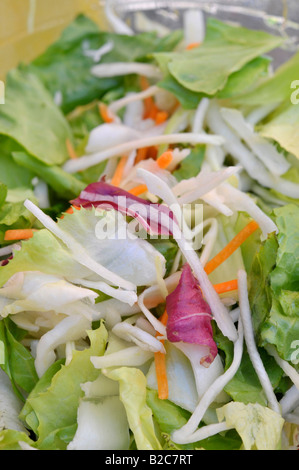 Salade Mélangée dans un bol en verre Banque D'Images