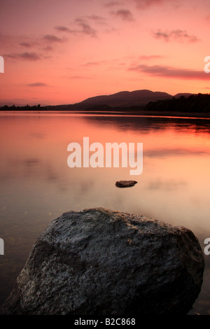 Lac de Menteith au coucher du soleil Banque D'Images