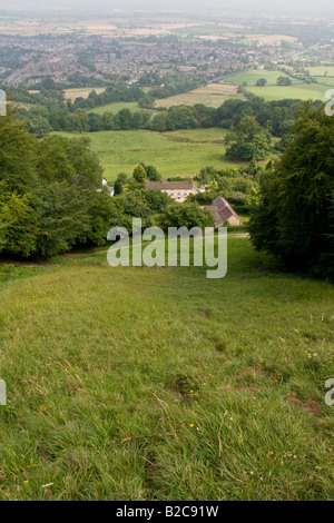 Regardant vers le bas, Gloucestershire, Coopers Hill site de l'événement de roulement annuel du fromage Banque D'Images