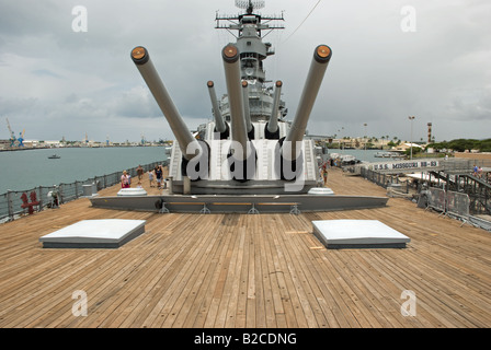 USS Missouri. Pearl Harbor, Oahu, Hawaii. Banque D'Images