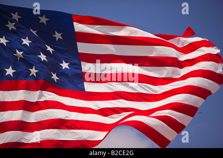 BALTIMORE, Maryland USA - 15 étoiles et 15-stripe United States flag flying sur Federal Hill. Banque D'Images