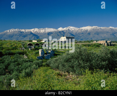 Ruines du monastère vénitien îles grecques, la Crète Banque D'Images