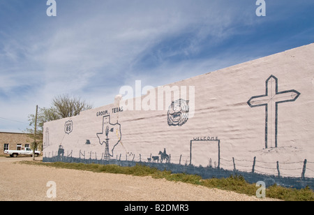 Texas Old Historic Route 66 Groom wall mural Banque D'Images