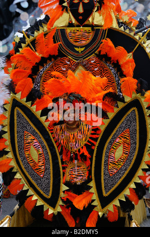 Jeune garçon tigre orange King de flottement de la bande au défilé de carnaval Caribana Junior 2008 à Toronto Banque D'Images