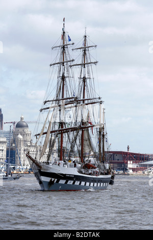 Stavros S Niarchos Brig Rigged Tall Ship Mersey Liverpool 2008 Banque D'Images