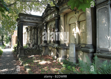 Le vieux cimetière juif à Wroclaw Banque D'Images