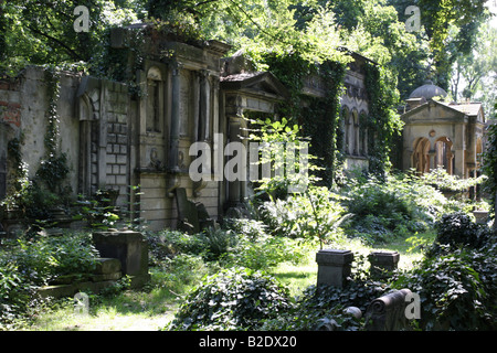 Le vieux cimetière juif à Wroclaw Banque D'Images