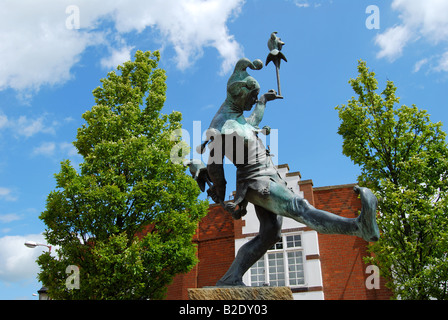 Touchstone The Jester Statue, Henley Street, Stratford-upon-Avon, Warwickshire, Angleterre, Royaume-Uni Banque D'Images
