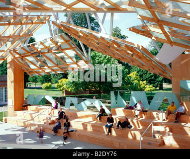 Coin intérieur et le toit, Serpentine Gallery Pavilion 2008 London UK L'architecte Frank Gehry Banque D'Images