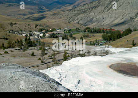 USA, Wyoming, Yellowstone National Park, Wyoming, USA Mammoth Hot, le Parc National de Yellowstone, Mammoth Hot Springs Banque D'Images