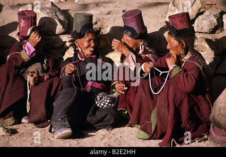 Les femmes ladakhis. Leh, Ladakh, Jammu-et-Cachemire, état de l'Inde. Banque D'Images
