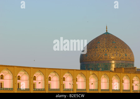 Dôme de mosquée Sheikh Lotf Allah Isfahan Iran Banque D'Images