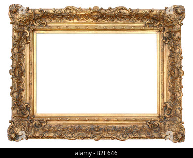 Antique gold frame avec design baroque Banque D'Images