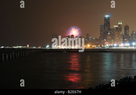 D'Artifice Chicago Banque D'Images