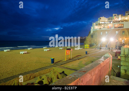 Building lit up at night Albufeira Algarve Portugal Banque D'Images